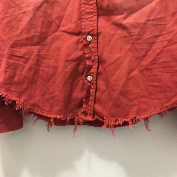 Frank & Eileen faded red rust button up blouse XS NWOT - Picture 3 of 11